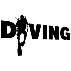 Pegatina vinilo diving 15x9cm