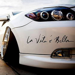Pegatina vinilo La Vita e Bella diseño original 60x11cm dos unidades