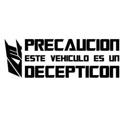 Pegatina vinilo Este vehículo es un decepticon 14x4cm