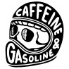 Pegatina vinilo casco Caffeine and Gasoline 14x15cm