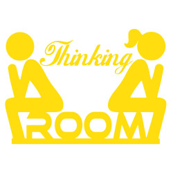 Pegatina vinilo Thinking room 9x14cm