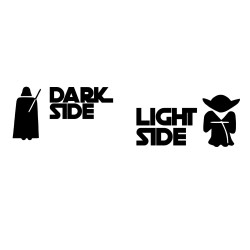 Pegatina vinilo Light/dark side 8x4cm
