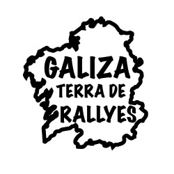 Pegatina vinilo Galiza terra de Rallyes 9x9cm