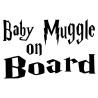 Pegatina para coche vinilo Muggle on board 15x9cm
