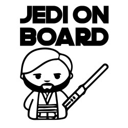 Pegatina para coche vinilo Jedi on board 14x18cm