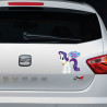Pegatina para coche impresión unicornio Bebe a bordo 14x15cm
