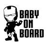 Pegatina para coche vinilo Baby on board Ironman 16x14cm