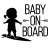 Pegatina vinilo 18x14cm Baby on board tabla surf