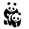 Pegatina vinilo pareja de osos panda 12x18cm