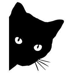 Pegatina vinilo gato negro 18x14cm