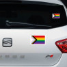Pegatina impresión Bandera LGTBI+ 1ud 13x8cm/ 2ud 6x3cm