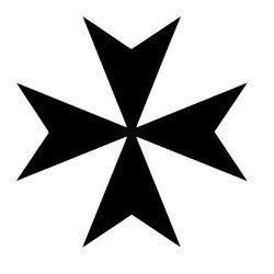 Pegatina vinilo cruz de Malta 9x9cm