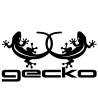 Pegatina vinilo Gecko doble 12x6cm