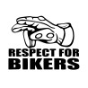 Pegatina vinilo Respect for bikers 15x11cm