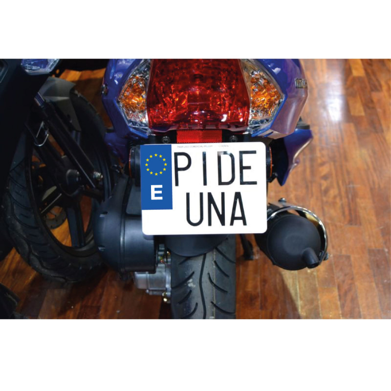 Pegatina impresa 2 unidades para matricula de moto 10x4cm