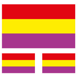 Pegatina impresión Bandera republicana 1ud 10x5cm/ 2ud 4,5x2cm