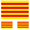 Pegatina vinilo Bandera Cataluña 1ud 9x6cm/ 2ud 4x2cm