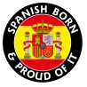 Pegatina impresión Spanish Born & proud of it 5x5cm