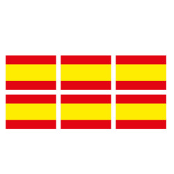 Pegatina impresión bandera de España 6 unidades 4x2cm