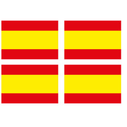 Pegatina impresión Bandera España 4 unidades 5x3cm