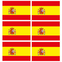 Pegatina impresión Bandera España 6 unidades 4x2cm