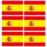 Pegatina impresión Bandera España 6 unidades 4x2cm