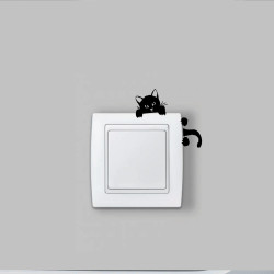 Pegatina vinilo gato para interruptor 14x6cm