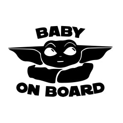pegatina vinilo baby yoda baby on board 10x16cm