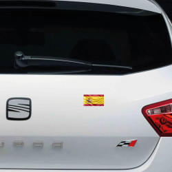 Pegatina impresión bandera España con resina 3x7cm 2 unidades