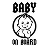 Pegatina vinilo baby on board rock 8x14cm